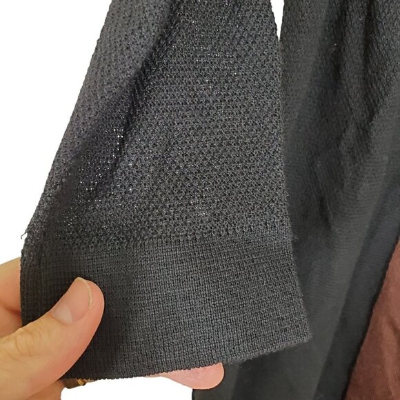 Kuit Kuit Cowl Neck Sweater Dress Navy Red Colorblock Womens XS See-Through - Picture 9 of 9